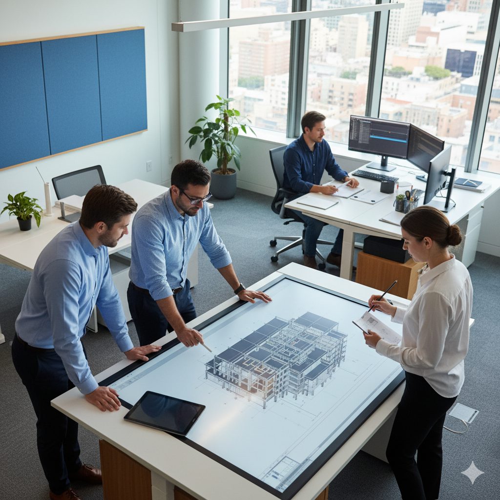 Engineering team at work